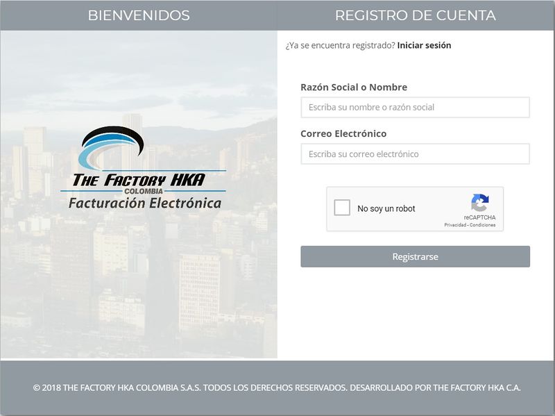 Image 1: Initial Registration Portal