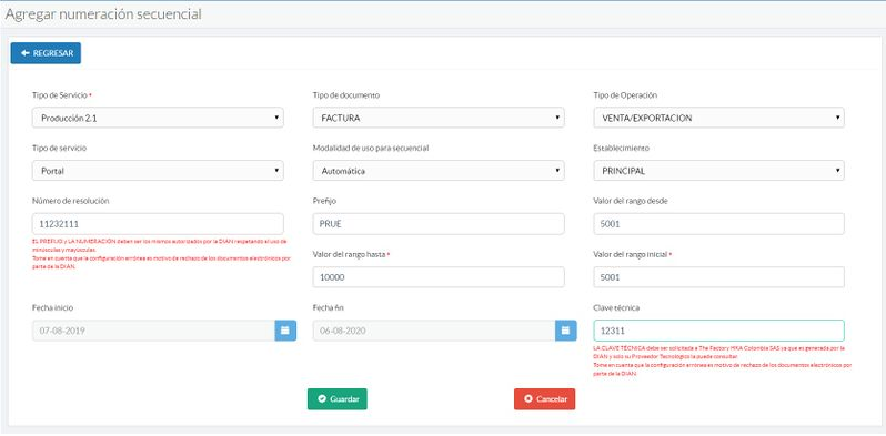 Agregar numeración secuencial