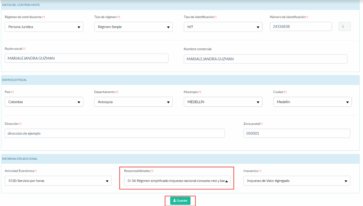 Modificación de Responsabilidades en portal