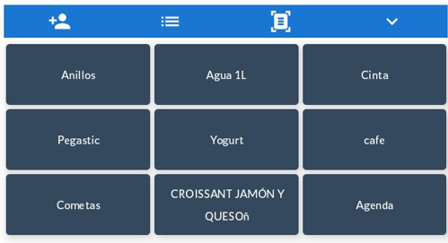 Teclado configurado con nueve teclas con orientación horizontal