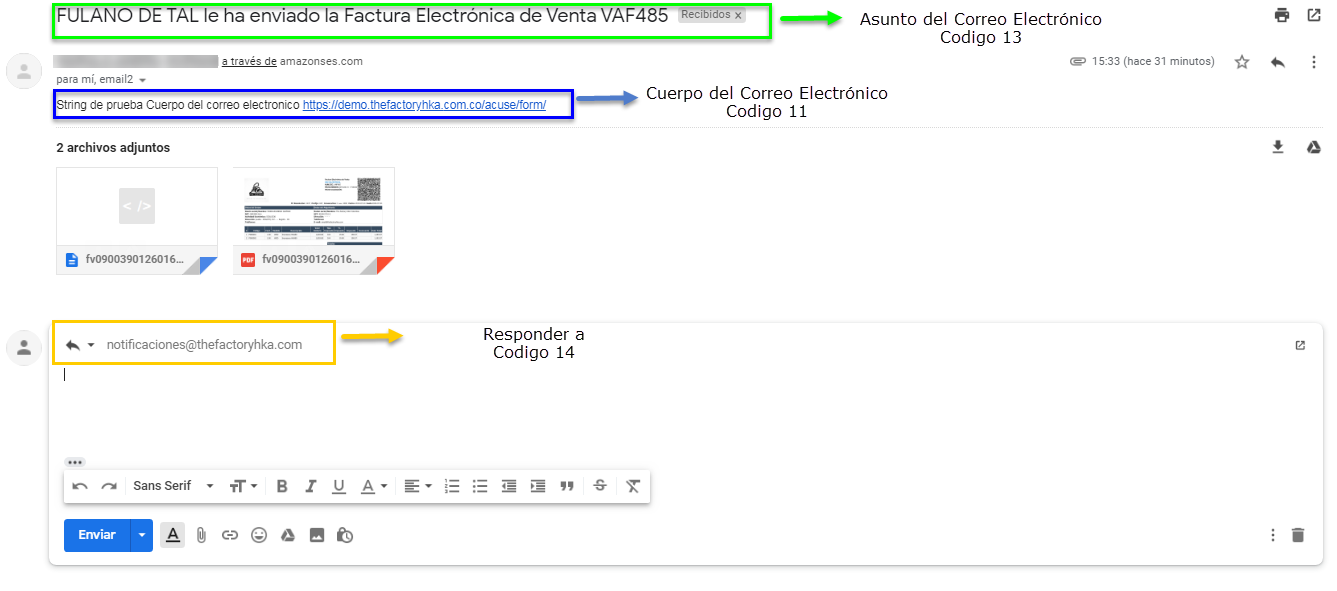 Factura electrónica en bandeja de correo