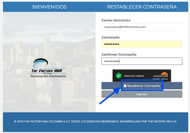 Imagen 8: Ingresar Nueva Contraseña