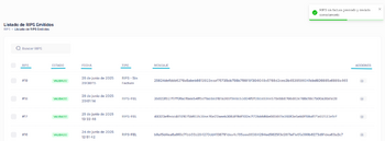 Vista del módulo “Listado de RIPS Emitidos”