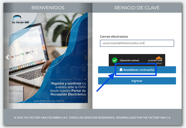 Imagen 5: Restablecer Contraseña