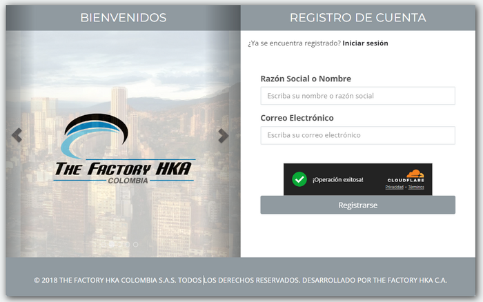 Portal Inicial de Registro