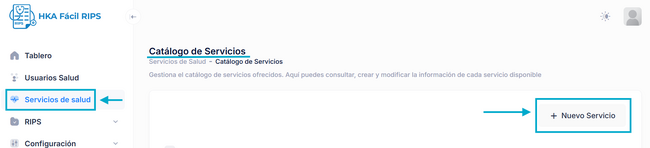 Agregar nuevo servicio