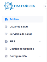 Imagen: Menú principal HKA Fácil RIPS