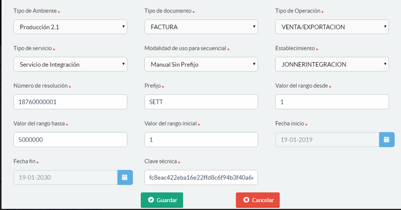 Configuración y validación de resolución para set de pruebas