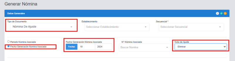 Nomina Ajuste Eliminar Fecha Generación