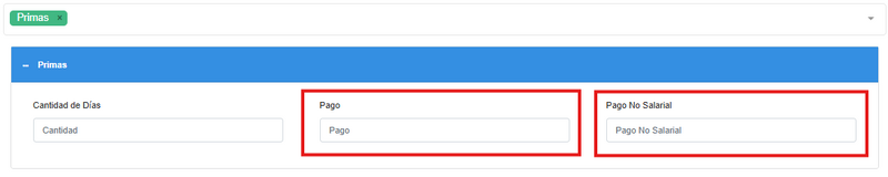 Primas Salarial - No Salarial