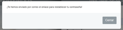Imagen 6: Mensaje de enlace de restablecimiento enviado