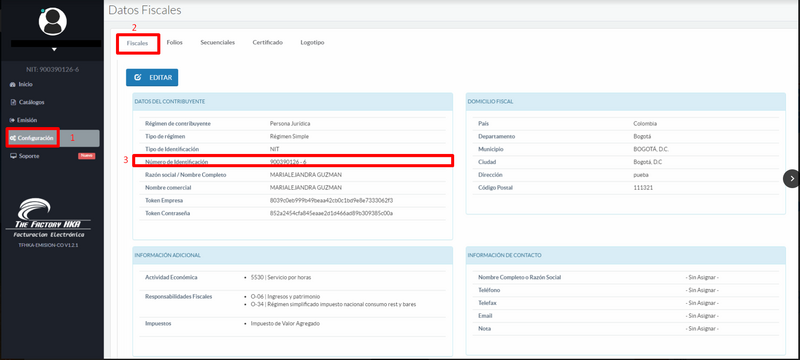 Configurar Datos Fiscales